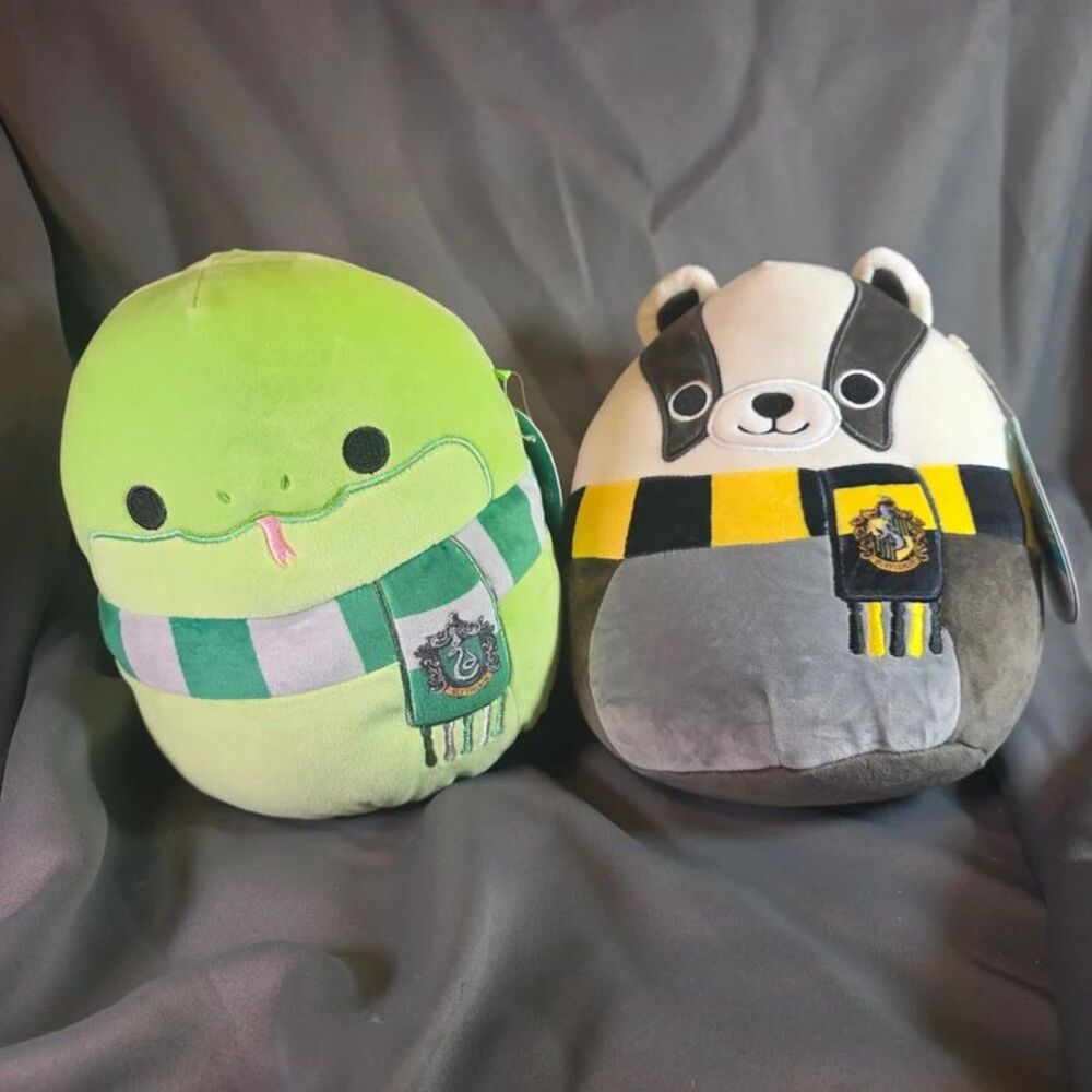 Harry Potter Squishmallows Slytherin Snake & Hufflepuff Badger Lot